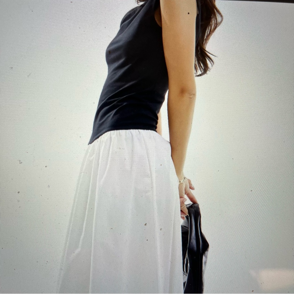 ASOS DESIGN Maxi Black Top Ivory Skirt Size 12-14 NWOT